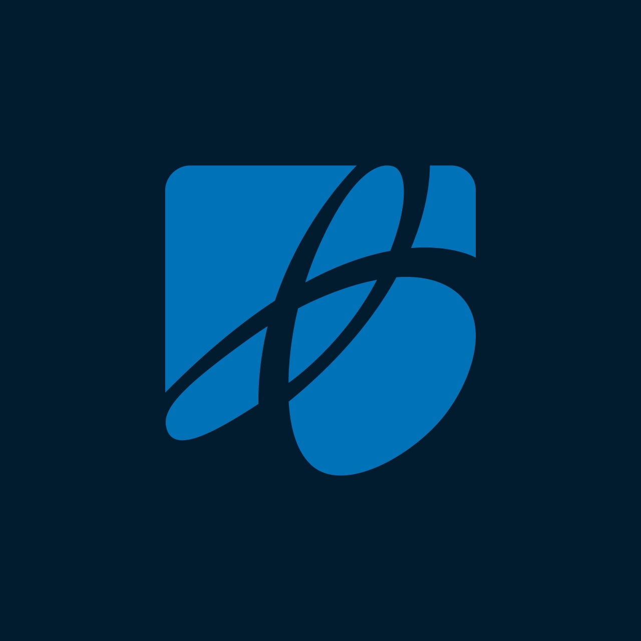 The Estyn 'knot' icon in blue on a dark blue background