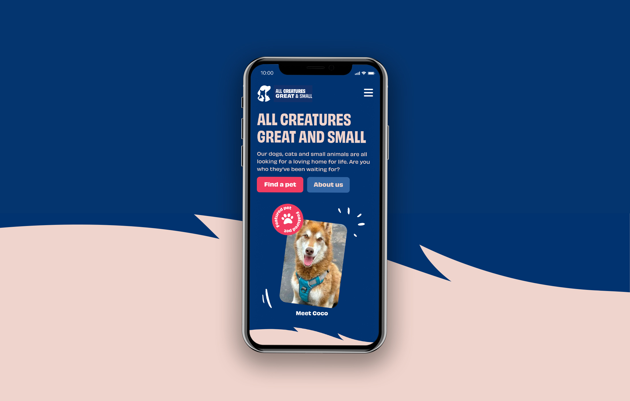 All Creatures Great and Small website design on mobile